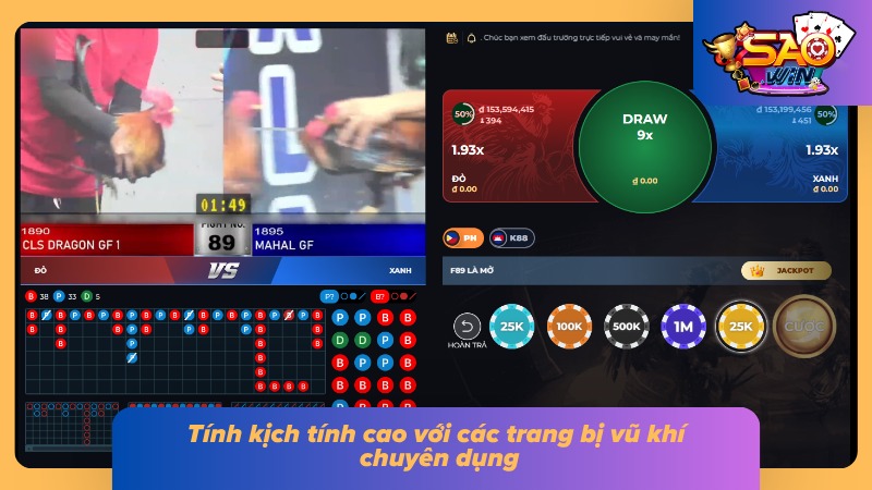 Không khí thi đấu kịch tính cùng trang bị chuyên dụng tại trường đấu