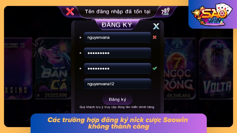 Đăng Ký Saowin - Hướng Dẫn Cách Tạo Tài Khoản Dễ Nhất 7 Sự cố đăng ký tài khoản