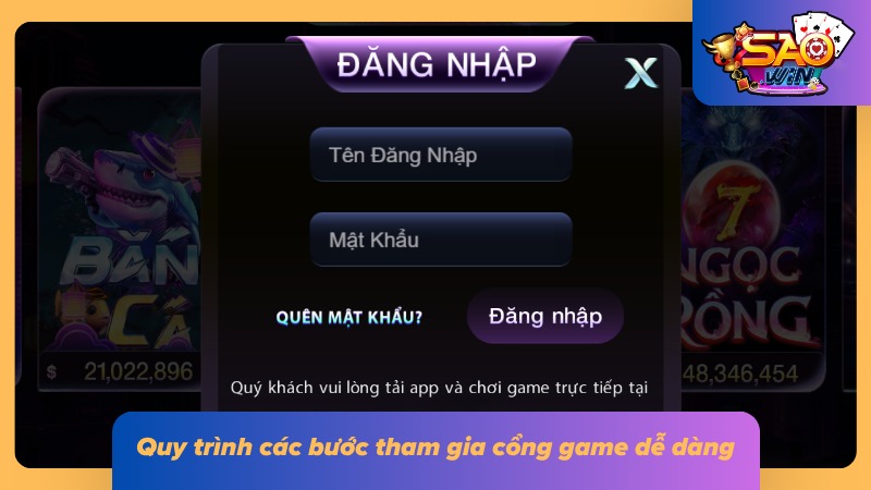 Đăng Nhập Saowin - Hướng Dẫn Truy Cập Nhanh Chóng Và An Toàn 4 Các bước đăng nhập cổng game từng bước cho newbie