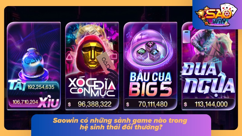 Giới Thiệu Saowin 6 Cổng game quy tụ nhiều nhóm game với phong cách trải nghiệm riêng