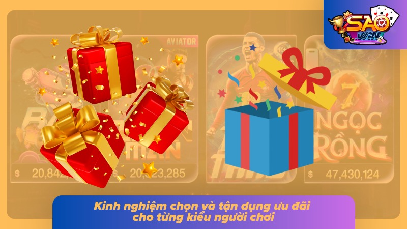 Khuyến Mãi SAOWIN 7 Mỗi nhóm người chơi có thể cân nhắc ưu đãi dựa trên nhu cầu riêng