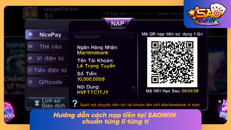 Nạp Tiền SAOWIN - Hướng Dẫn Chi Tiết Từ A - Z Và Lưu Ý 5 Lộ trình nạp vốn từ A đến Z