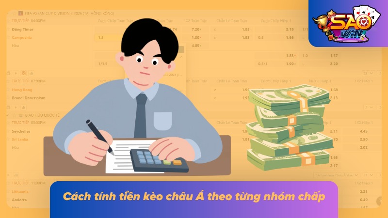 Các trường hợp thắng đủ, thắng nửa và hòa tiền được trình bày riêng